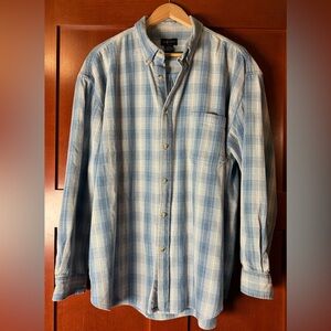 Vintage Men's Blue Concensus Plaid Button-Down Shirt XXL